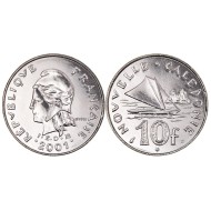 New Caledonia 2001 - 10 francs, UNC