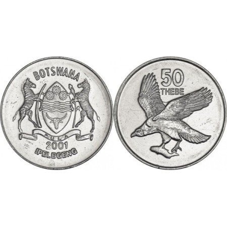 Botswana 2001 - 50 thebe, UNC Botswana 2001 - 50 thebe, UNC