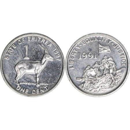 Eritrea 1997 - 1 cent, antilopa, UNC
