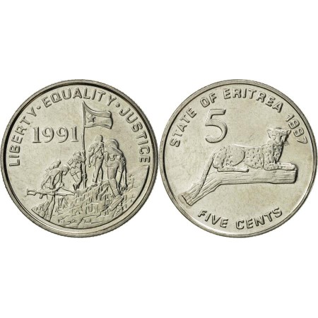 Eritrea 1997 - 5 cents, pantera, UNC