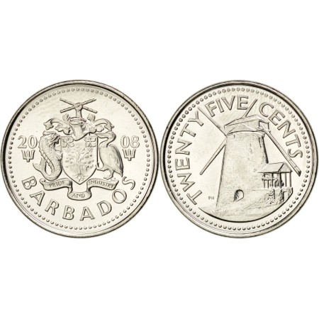 Barbados 2008 - 25 cents UNC Barbados 2008 - 25 cents UNC