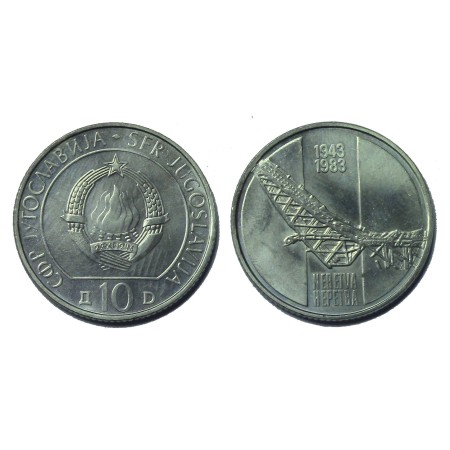 Iugoslavia 1983 - 10 dinara, Batalia de la Neretva, aUNC