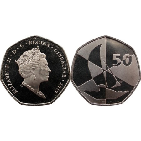 Gibraltar 2019 - 50 pence, Island Games, UNC
