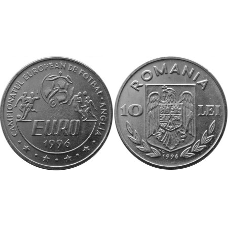 Romania 1996 - 10 lei, EURO, C.E. fotbal, UNC