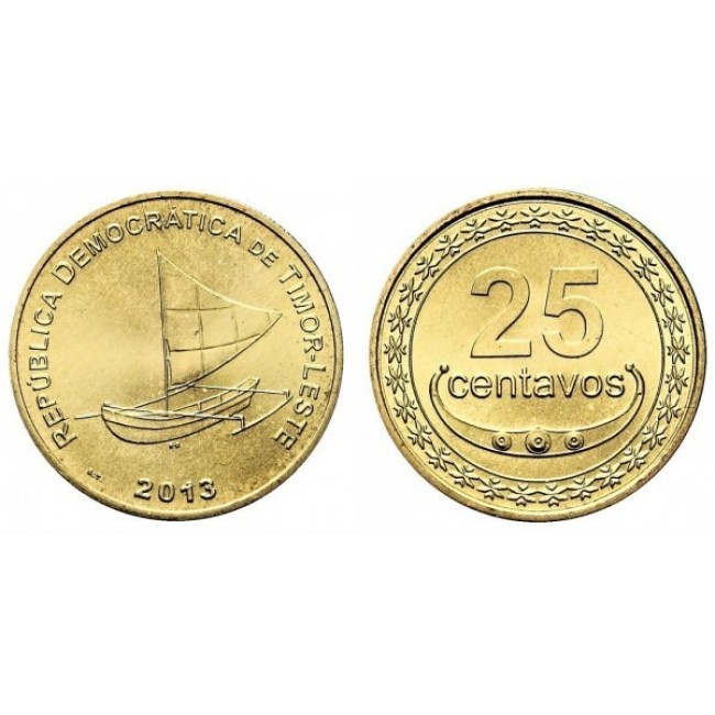 Timorul de Est 2013 - 25 centavos UNC Timorul de Est 2013 - 25 centavos UNC