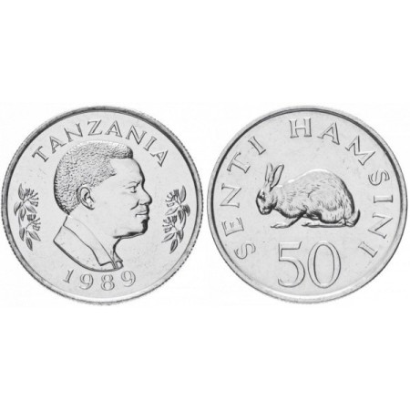 Tanzania 1989 - 50 senti, iepure, UNC