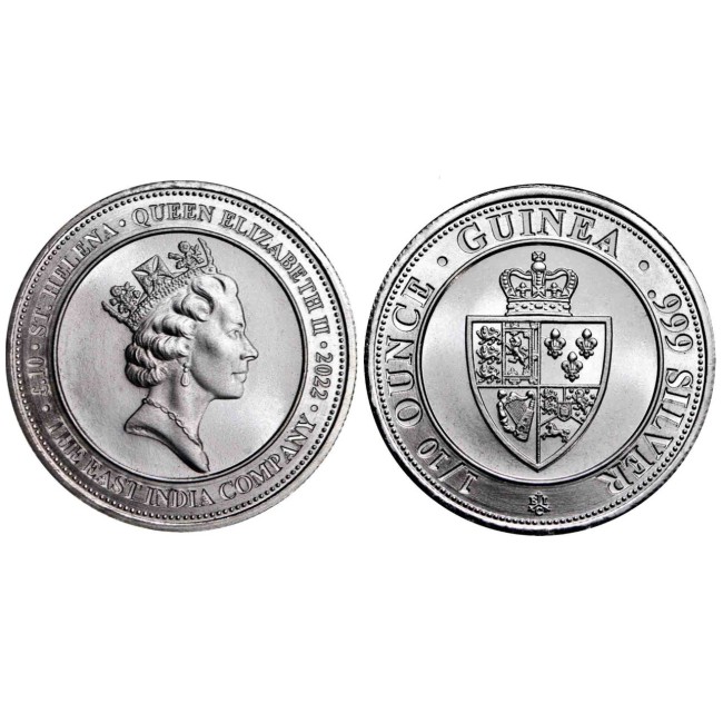 St. Helena 2022 - 0.1 pound, Guinea Shield, argint, UNC St. Helena 2022 - 0.1 pound, Guinea Shield, argint, UNC