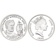 Cook Islands 1990 - 10 dollars, Amerigo Vespucci, argint, PROOF