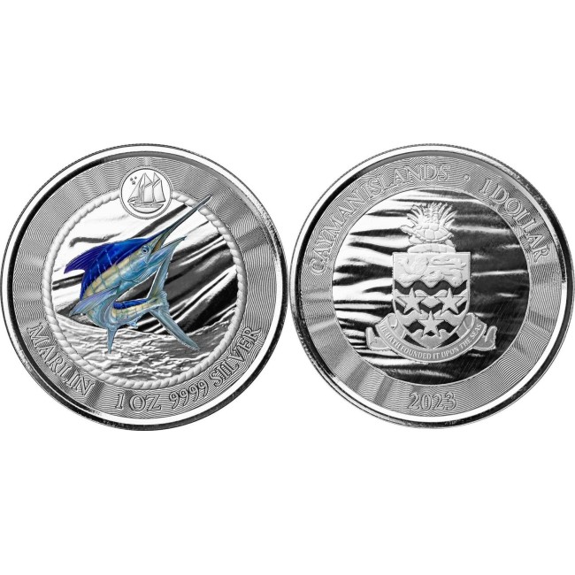 Cayman Islands 2023 - 1 dollar, Blue Marlin, uncie argint, PROOF Cayman Islands 2023 - 1 dollar, Blue Marlin, uncie argint, PROOF
