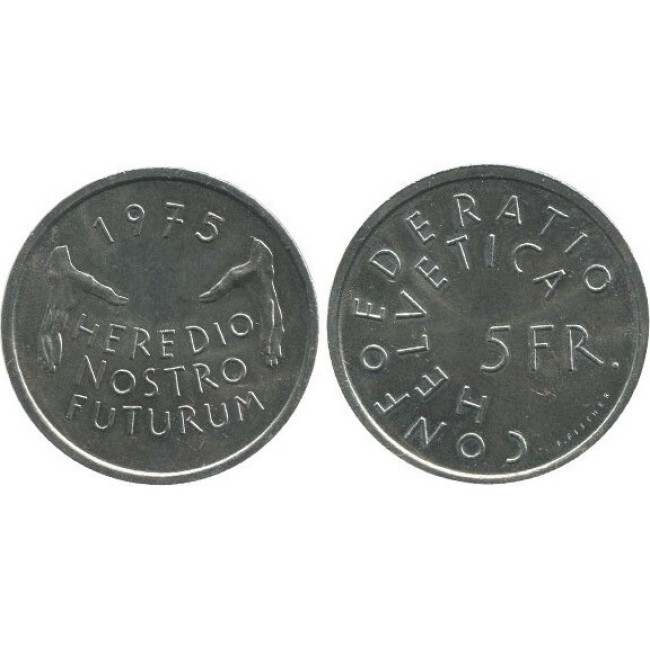 Elvetia 1975 - 5 francs UNC Elvetia 1975 - 5 francs UNC