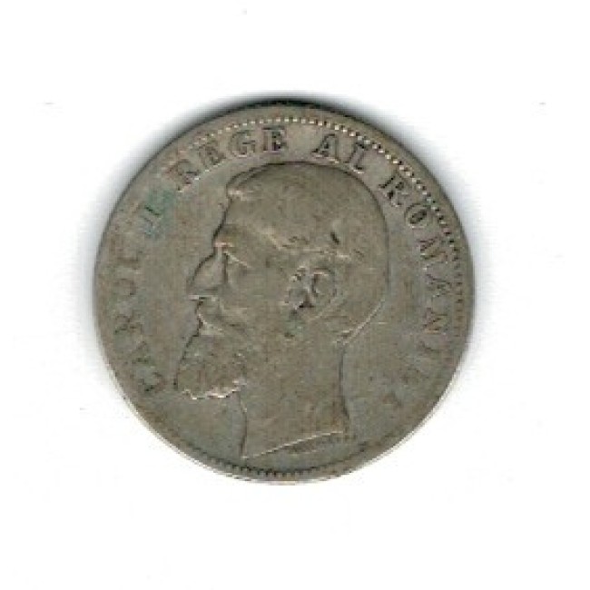 Romania 1894 - 1 leu, argint, circulat Romania 1894 - 1 leu, argint, circulat