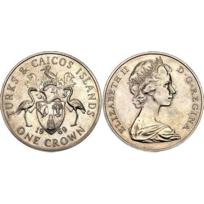 Turks & Caicos 1969 - 1 crown, Regina Elisabeta II, UNC