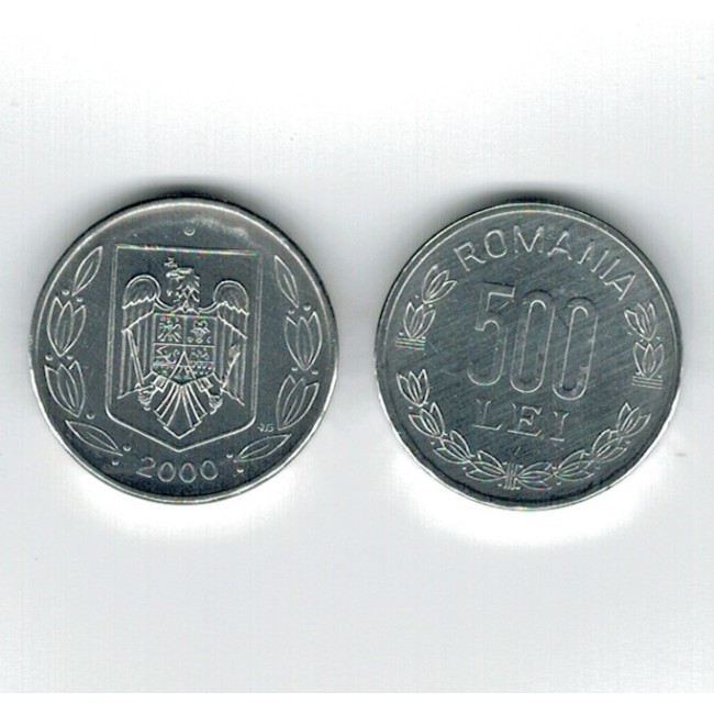 Romania 2000 - 500 lei, aluminiu, UNC