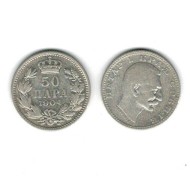 Serbia 1904 - 50 para, Ag, circulat