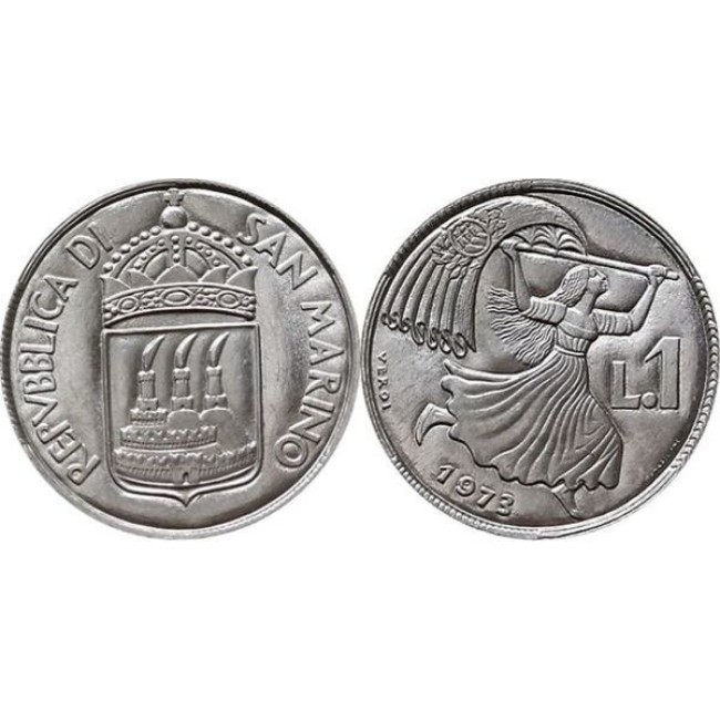 San Marino 1973 - 1 lira UNC San Marino 1973 - 1 lira UNC