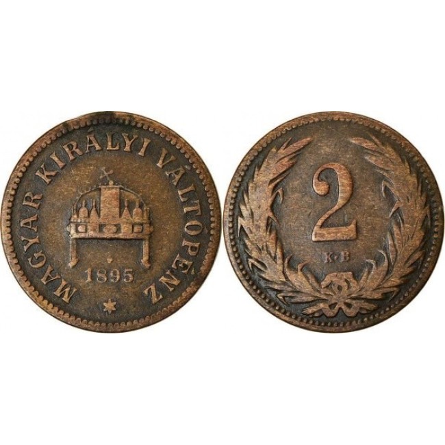 Ungaria 1895 - 2 filler, circulata