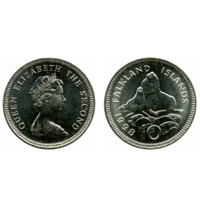 Insulele Falkland 1998 - 10 pence UNC Insulele Falkland 1998 - 10 pence UNC