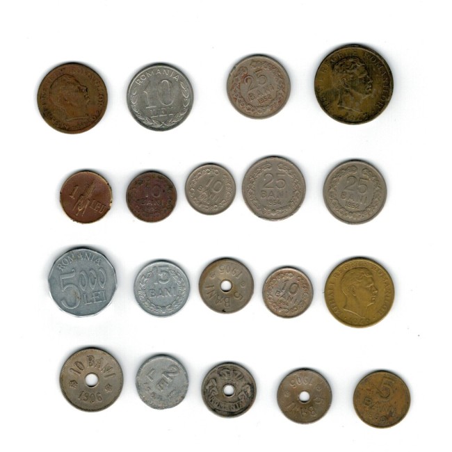 Romania - Lot 19 monede vechi, unele cu defecte