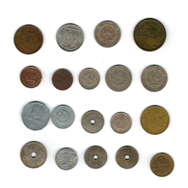Romania - Lot 19 monede vechi, unele cu defecte