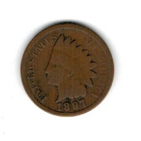 SUA 1897 - 1 cent Indian Head, circulata SUA 1897 - 1 cent Indian Head, circulata