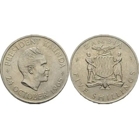 Zambia 1965 - 5 shillings aUNC