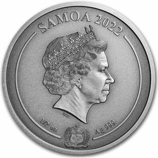 Samoa 2022 - 1 dollar, Vikings, Odin, argint, UNC Samoa 2022 - 1 dollar, Vikings, Odin, argint, UNC