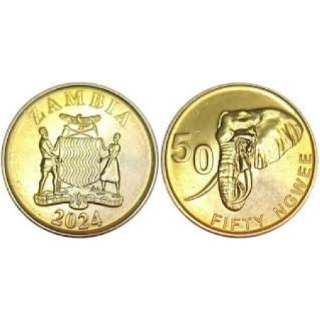 Zambia 2024 - 50 ngwee, elefant, UNC