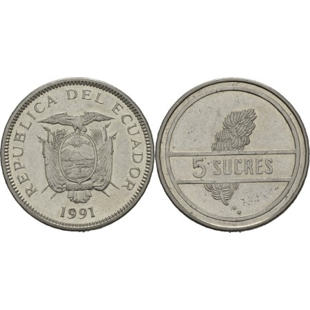Ecuador 1991 - 5 sucres UNC