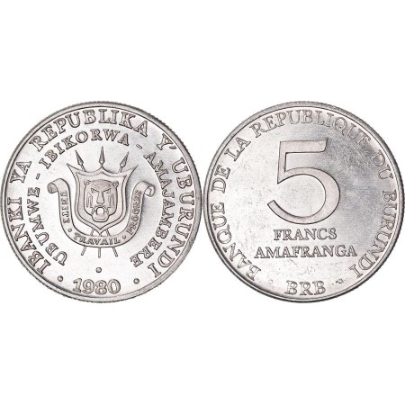 Burundi 1980 - 5 francs UNC