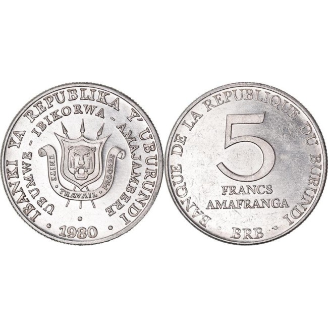 Burundi 1980 - 5 francs UNC