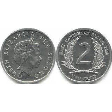 East Caribbean 2008 - 2 cents UNC