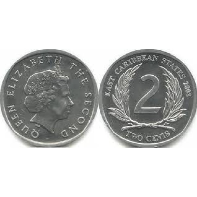 East Caribbean 2008 - 2 cents UNC