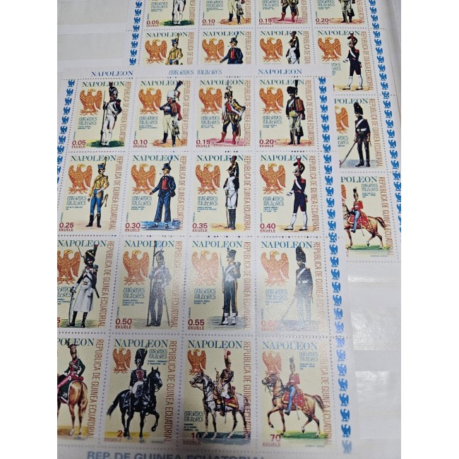 Guinea Ecuatoriala - Colectie timbre si colite neuzate in clasor