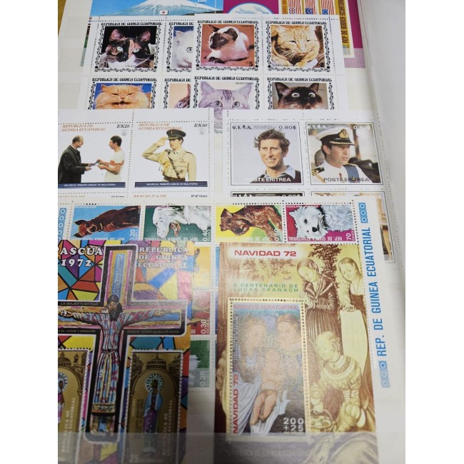 Guinea Ecuatoriala - Colectie timbre si colite neuzate in clasor