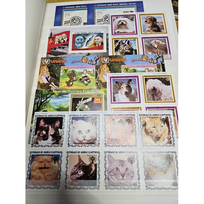 Guinea Ecuatoriala - Colectie timbre si colite neuzate in clasor