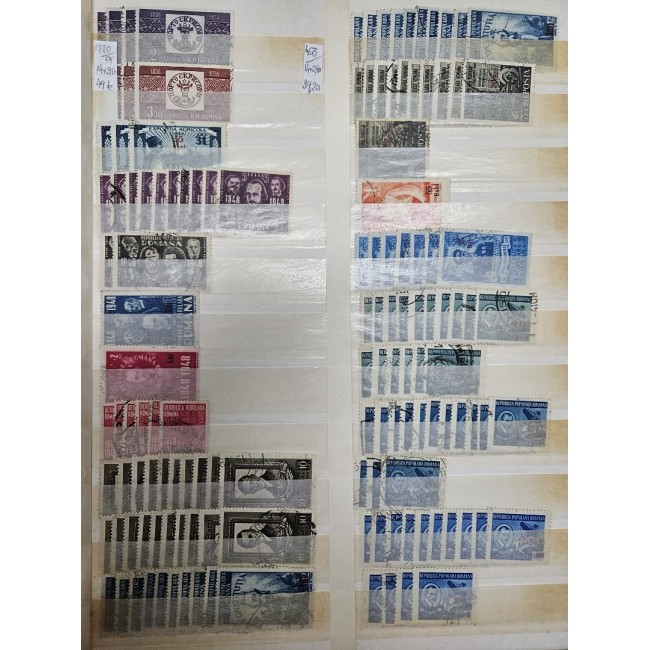 Romania - Colecție veche de timbre stampilate in clasor, in principal anii 1950