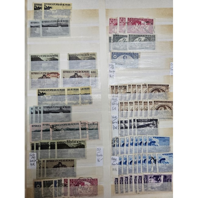 Romania - Colecție veche de timbre stampilate in clasor, in principal anii 1950