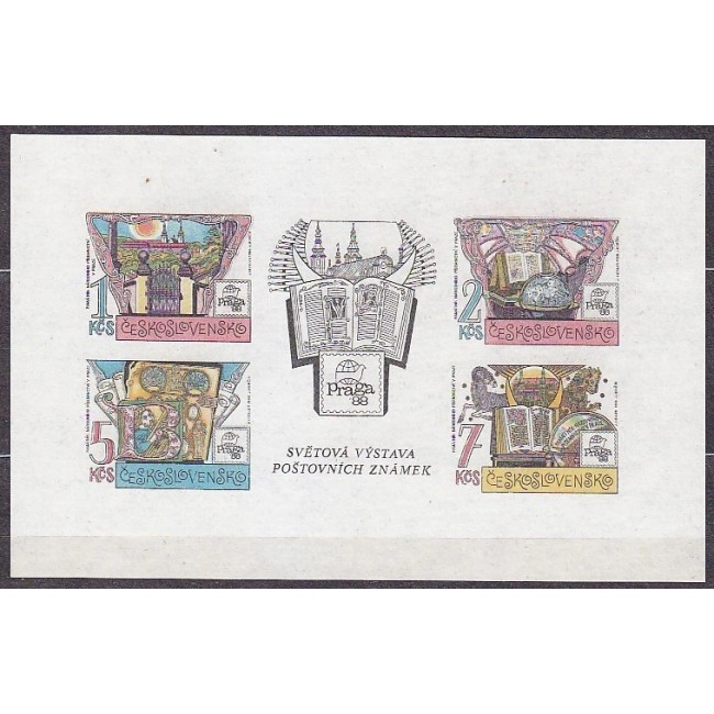 Cehoslovacia 1988 - Biblioteca Naționala, colita neuzata