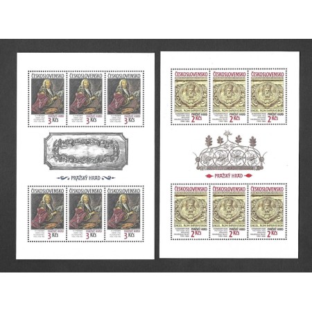 Cehoslovacia 1989 - Castelul Praga, arta, serie minicoli neuzate 