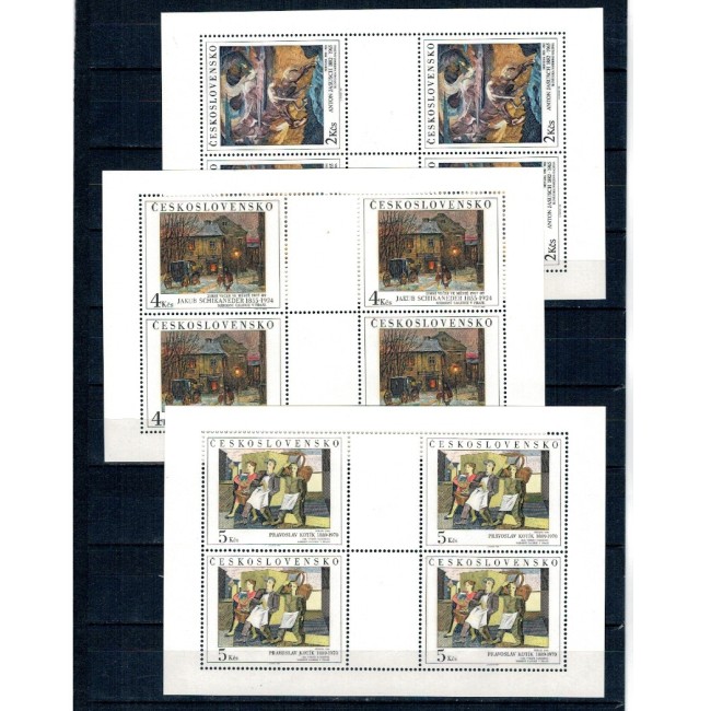 Cehoslovacia 1989 - Picturi din Galeria Nationala, serie minicoli neuzate