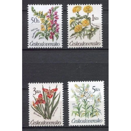 Cehoslovacia 1990 - Flori de gradina, flora, serie neuzata
