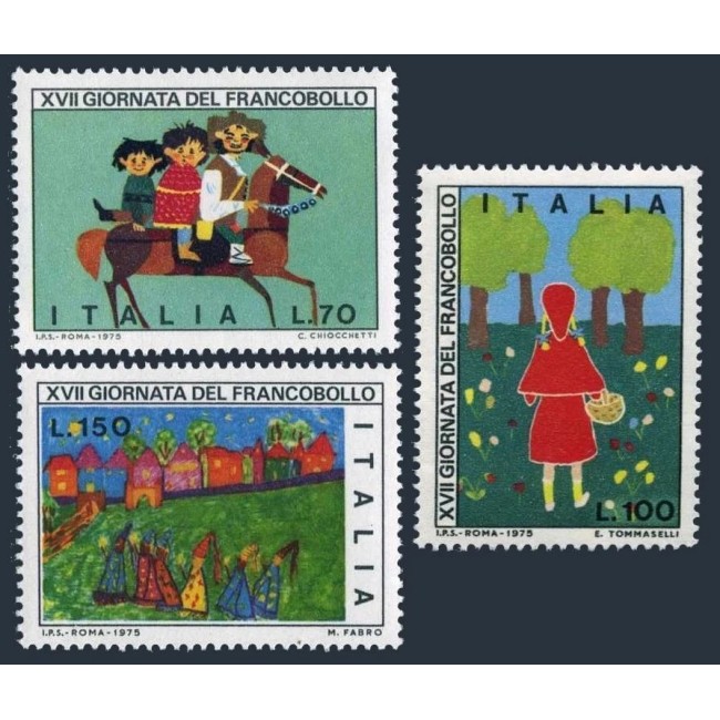 Italia 1975 - Desene de copii, arta, serie neuzata