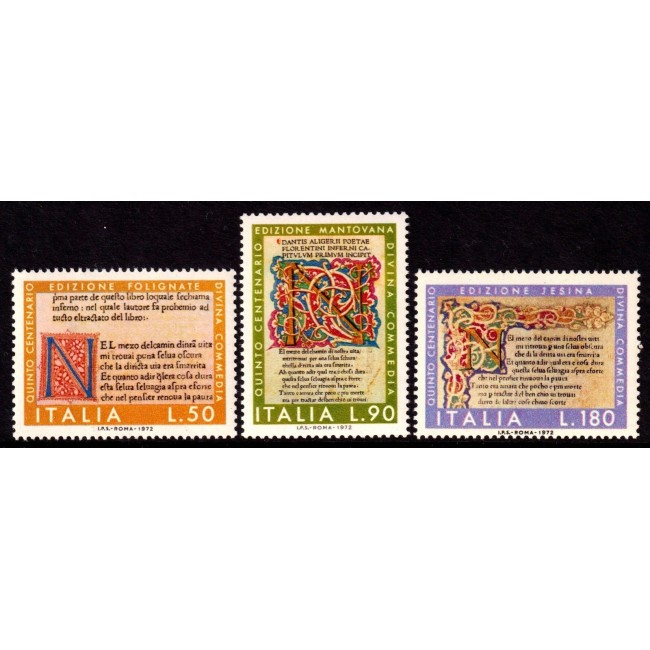 Italia 1972 - Divina Comedie, Dante, serie neuzata