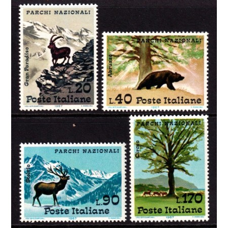 Italia 1967 - Parcuri naționale, fauna, animale, serie neuzata