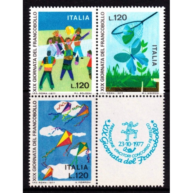 Italia 1977 - Ziua mărcii poștale, desene de copii, serie neuzata