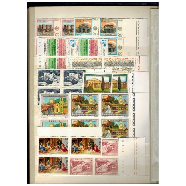 Italia - Colecție timbre vechi neuzate in clasor, cu dubluri