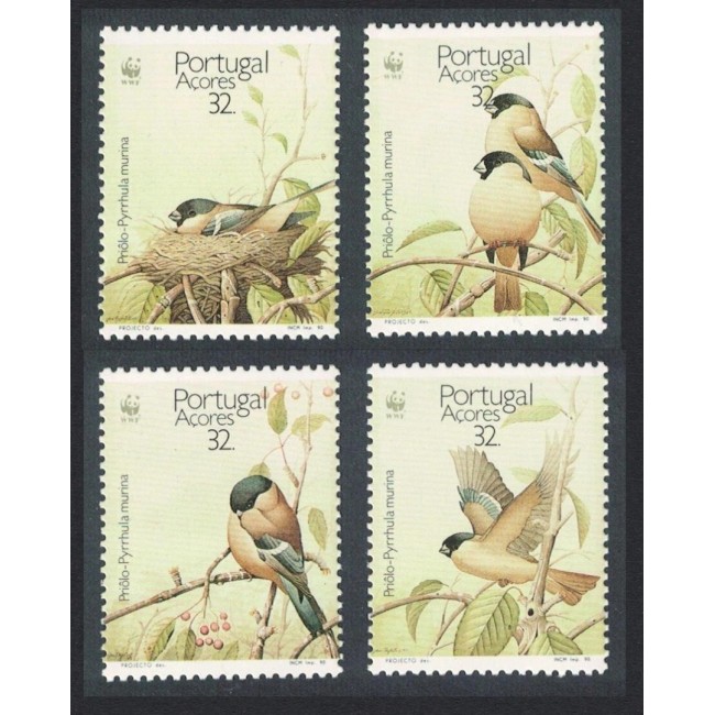 Portugal Azore 1990 - Fauna WWF, păsări, serie neuzata