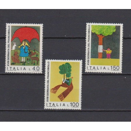 Italia 1976 - Ziua mărcii poștale, desene de copii, serie neuzata