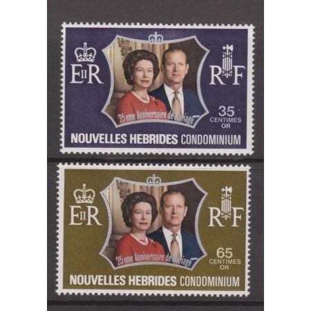 New Hebrides Fr 1972 - Silver Wedding, serie neuzata