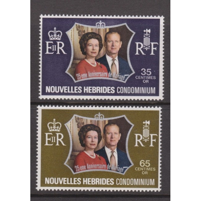 New Hebrides Fr 1972 - Silver Wedding, serie neuzata